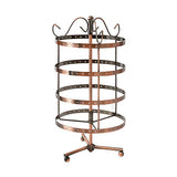 4-Tier Rotating Earring Spin Table 144 Holes Earring Organizer Display Stand Brown