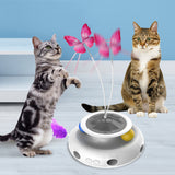3-in-1 Automatic Moving Cat Toy Rechargeable Feather Butterfly Tracking Ball Interactive Toy