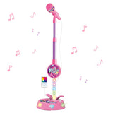 Flashing Light Karaoke Mic with Stand Adjustable for Youngsters Toy Pink