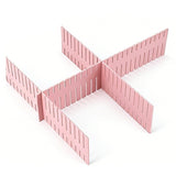 24Pcs Adjustable Clapboard Drawer Cabinet Divider Partition DIY Storage Organiser Pink