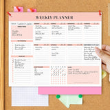 Weekly To Do List Notepad Undated Planner with 52 Sheets Pink