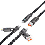 4 in 1 Fast Charging Cable Zinc Alloy Braided USB Type-C to Lightning Cable