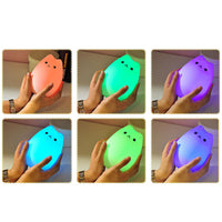 Cat Shape Lamp Silicone Colorful Night Light Cute Kitty Lamp For Bedroom