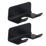 2PCS Wall Mounted Hair Dryer Holder with Cord Organizer Adhesive Blow Dryer Rack Black