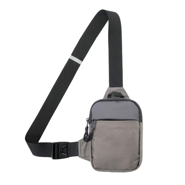 Travel Sling Bag for Men Small Crossbody Bag Water-resistant Casual Phone Chest Bag Gray