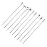 9 PCS Stainless Steel Fruit Picks Reusable Cocktail Appetizer Skewers