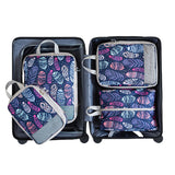 4Pcs Travel Compression Packing Cubes Expandable Luggage Organizers Feather