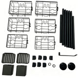 6 Tier Shower  Organizer Tension Pole Rustproof  for Bathroom Organizers and Storage Black