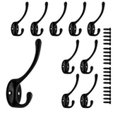 10PCS Wall Hooks Coat Hangers Mounted for Bags Caps Keys