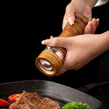 Manual Wooden Salt Grinder Adjustable Pepper Mill Shaker Brown