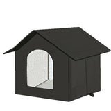 All-Season Outdoor Cat House Self-Warming Shelter for Cats and Small Pets Black