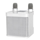 Portable Karaoke Machine with 2 Wireless Microphones Portable Bluetooth Speaker for Family Party Singing White