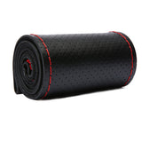 Leather Steering Wheel Cover Non-Slip Auto Steering Wheel Protector Black and Red