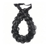 Plaited Headband Hair Extension Adjustable Stretch Black