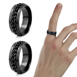 Fidget Spinner Ring for Anxiety Relief Stainless Steel for Adults & Teens Black