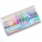 24PCS Colorful Click-Erasable Gel Pen Set for Students School and Office
