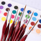 11 PCS Artist Paint Brush Detail Brush Set for Watercolor Acrylic Oil Red