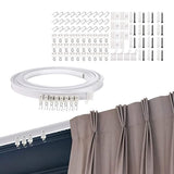5M Flexible Ceiling Curtain Track Bendable Curtain Rail Kit with Rollers and Hooks White