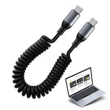 USB C to C Cable Coiled USB C Charger Cable Car Type C Fast Charging Cable For iPhone Samsung