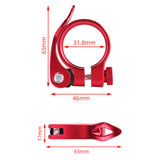 2PCS Bicycle Seat Clamp Alloy Quick Release Road Post MTB Bike Saddle Red