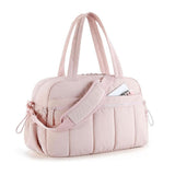 Tote Gym Bag Travel Fitness Bag Crossbody with Wet Dry Separation PVC Pocket Pink