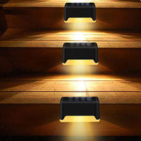 4Pcs Set Solar LED Deck Lights Outdoor Step Fence Lamp for Stairs Path Garden Patio Pathway