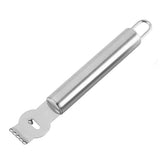 Stainless Steel Citrus Zester Grater Peeler with Channel Knife for Kitchen Silver