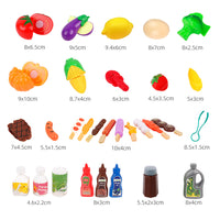 53Pcs Kids Kitchen Fake BBQ Camping Cooking Toy Accessories