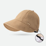 Wide Brim Sun Hat for Women Sun Hat with Ponytail Opening Foldable Adjustable Outdoor Hat for Beach Hiking Travel Khaki