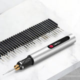 Electric Engraver Pen with 30 Bits & 3 Adjustable Speeds for Metal Wood Glass Silver