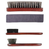 4PCS Horsehair Shoe Brush Set for Leather Cleaning and Polishing