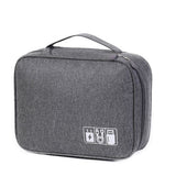 Large Travel Organizer Bag for Electronics with Adjustable Dividers Gray