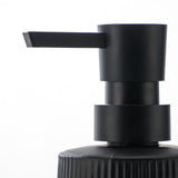 2PCS Ribbed Glass Soap Dispenser Bottles 350ml for Bathroom and Kitchen Black