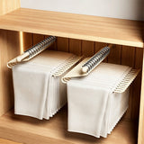10PCS Open Ended Pants Hangers Non Slip Heavy Duty Metal Hangers for Closet Cream White