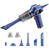 Cordless Desktop & Car Vacuum Cleaner with Blow & Suction and Digital Display Blue
