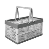 Collapsible Shopping Basket with Handles for Camping Shopping Gray