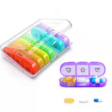 Weekly Pill Box Organizer 7-Day Tablet Storage Dispenser with Large Side Openings Style 1