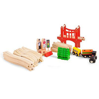 Wooden Train Set with Tracks – Expandable and Changeable for Girls and Boys 6 Years Old Style 1
