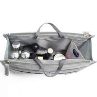 Multi-Pocket Handbag Insert Liner Tote Travel Makeup Purse Pouch Organiser Grey