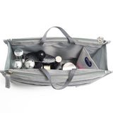 Multi-Pocket Handbag Insert Liner Tote Travel Makeup Purse Pouch Organiser Grey