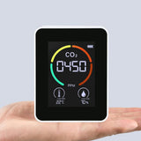 3-in-1 Air Quality Monitor CO2 Meter Temperature Humidity Carbon Dioxide Detector White