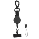 Retractable Phone Lanyard Locking Carabiner with Locking Carabiner and Metal 360 Degree Tab