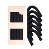 6Pcs Set Heatless Hair Curlers Flexible Hair Curling Rods Overnight Curls Hair Styling Tools Black