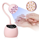 UV LED Nail Lamp Mini Cordless Gel Dryer With Adjustable Gooseneck For Gel Nails Pink
