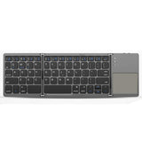 Foldable Bluetooth Keyboard with Touchpad Wireless Slim Keyboard for Windows iOS Android Device USB-B Style