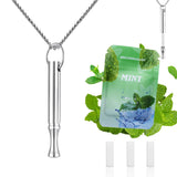 Mint Breathing Necklace with Fidget Ring for Mindful Breathing Silver