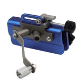 Universal Hand-Crank Blade Sharpening Tool for Fast Outdoor Yard Work Blue