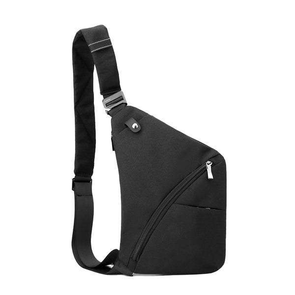 Anti-Theft Travel Left Chest Pack Crossbody Bag Sling Bag for Bicycle Sport Black