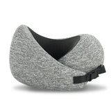 Memory Foam Pillow for Sleep Travel Neck Pillow with Storage Bag Light Grey