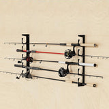 Horizontal Fishing Rod Storage Holders Fishing Pole Display Rack  for Garage Wall Ceiling Mounted